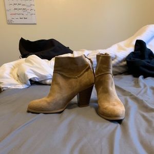 Tan Heeled Booties